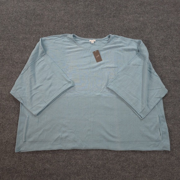 J Jill Shirt Womens Plus 4X Dusk Blue PureJill Kimono Casual Career Work - Picture 1 of 13